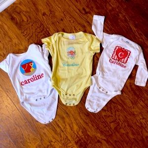 Caroline Monogrammed Onesies 6-9 mos